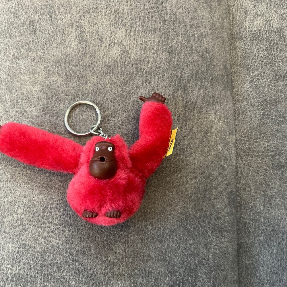 Kipling Red Monkey Keychain Bag charm